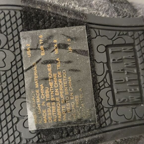 New Stuart Weitzman Legacy Black Patent & Gray Baby Shoes 3-6 Months Size 2 - Picture 11 of 11